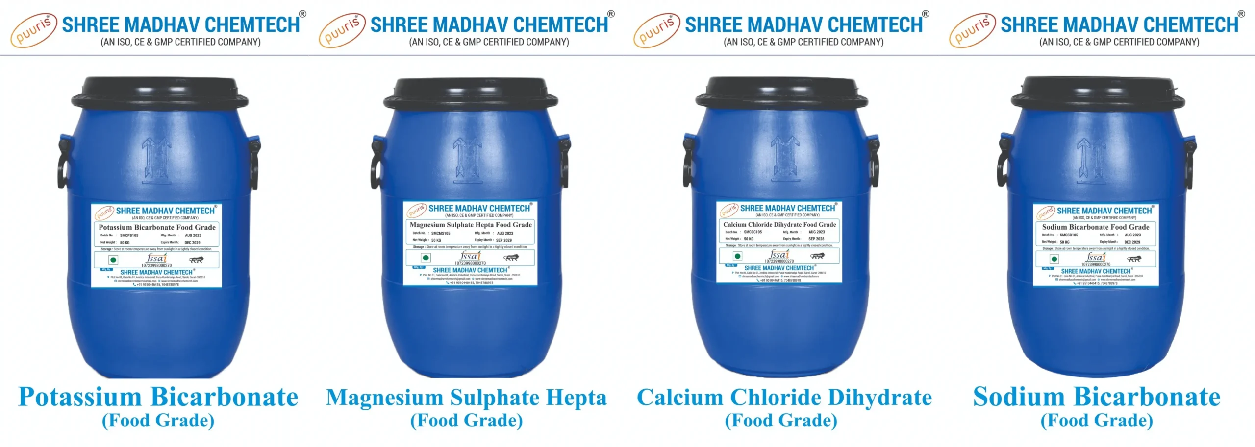 ADDED MINERAL CHEMICALS FOR PACKAGED DRINKING WATER